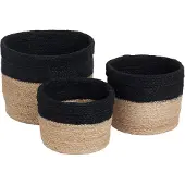 Dixie Elin opbergmand 3-pack Natuur-zwart