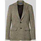 Ralph Lauren Dames Single breasted blazer in visgraat grijs-groen (40), Casual, Vlas, Klassiek 211891070002