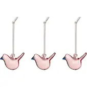 Iittala glazen vogel Roze, mini, 3-pack