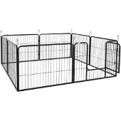 PawHut Puppyren, afrastering voor puppy's, omheining van staal, omheining voor buiten, verkrijgbaar in 2 maten