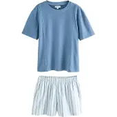 Next Korte pyjama opaal / pastelblauw / grijs