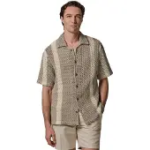 Profuomo Beige poloshirt strepen gehaakt