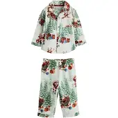 Next Nachtkledij bruin / groen / rood / wit