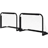 HOMCOM -Fußballtor-Metall(Q195), Tetrolon--90L x 36B x 60H cm-Schwarz