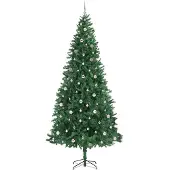 vidaXL Kunstkerstboom Groen 300 cm PVC en Metaal en Plastic