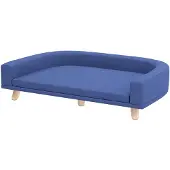 PawHut Pet Sofa-Polyester, Grenenhout-98L x 67B x 25H cm-Blauw