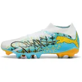 Puma Future 9 Match Playmaker Gras / Kunstgras Voetbalschoenen (MG) Wit Vibrant Blue Sun Stream Lichtblauw