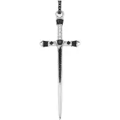 Giorgio Martello Milano Zwaardhanger Ø 77mm. met zwarte spinel, 925/- sterling zilver