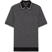 Ted Baker Ss Regular Geo Textured Black Polo Shirt