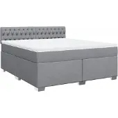 vidaXL Boxspring met matras stof lichtgrijs 180x200 cm