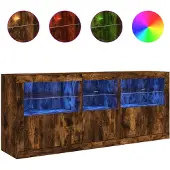 vidaXL Dressoir met LED-verlichting 162x37x67 cm bruin eiken