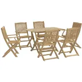 vidaXL 7-delige Tuinset massief acaciahout