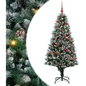 vidaXL Kunstkerstboom Groen 150 cm PVC en Staal en Kunststof