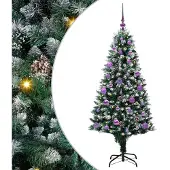 vidaXL Kunstkerstboom Groen 150 cm PVC en Staal en Kunststof