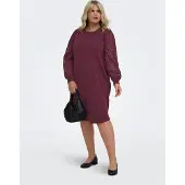 ONLY Carmakoma - CARDONNA L/S MIX O-NECK MIDI DRESS JRS Dames Jurk