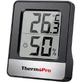 HOMEDE ThermoPro digitale thermometer met hygrometer, zwart