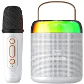 Mozos MK-WHITE Karaoke-microfoon met Bluetooth-luidspreker voor kinderen