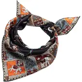 Roeckl sjaal Lucky Elephant 53x53 Black / Beige veelkleurig