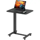 HOMCOM Verstelbaar sta bureau, C-vormig, met wielen, 65x48x70-110 cm