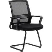 HOMCOM set van 2 ergonomische bureaustoelen, met kuipvormige zitting, zonder wielen, zwart