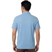 Bugatti Poloshirt blauw gemêleerd katoen
