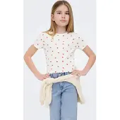 ONLY GIRLS Shirt 'KOGBella' rood / wit