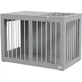 PawHut hondenkooi, huisdierenkooi, hondenhut, hondenbox, hondenverblijf, grijs