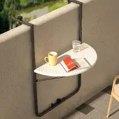 Merkloos Opklapbare outdoor-salontafel met polyrotan in stijlvol wit