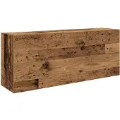 vidaXL Badkamerwandkast 100x25x40 cm bewerkt hout oud houtkleurig