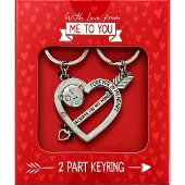Me to You - Sleutelhangers Dubbel hart en Pijltje - Valentijn - Heart - Liefde - Vriendschap - Beertjes
