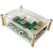 Raspberry acryl behuizing voor Raspberry Pi 4 met metalen schroeven - (103x76x35 mm)