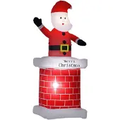 HOMCOM Opblaasbare Kerstman Polyester 80L x 70B x 210H cm Meerkleurig