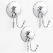 Yoka Home Wandhaken 3 stuks - Zilver Chromé, Zonder Boren