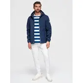 OMBRE Jas - Lange Mouw - Rits - Effen Marine L