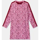 Woody slaapkleed dames - rood/roze - luipaardprint - 262-15-XDA-Z/977 - maat L