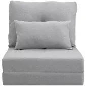 HOMCOM -Schlafsessel-Leinen, Metall-80L x 60B x 56H cm-Grau