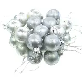 Boltze mini kerstballen symbolen zilvertinten Ø 3 cm set van 12