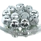Décoris Kerstbelletjes | | 12 stuks (Ø 3 cm, Metaal, Zilver)