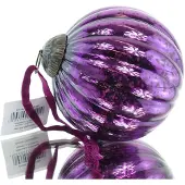 RIFFELMACHER & WEINBERGER Riffelmacher Kerstornament Kerstbal Paars Geribbeld 10 cm