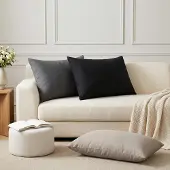 vidaXL Kussen met kussen HEERLEN 2 st Antraciet Polyester
