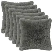 vidaXL Kussensloop 6 st HEERLEN Lichtgrijs 40 x 40 cm PV Fleece