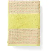 Juna Check handdoek 50x100 cm Geel-roze