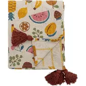 Bloomingville Fruitta katoenen deken 160x130 cm Geel