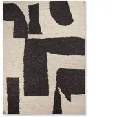 Ferm Living Piece wollen vloerkleed Off-white-Koffie, 200x300 cm