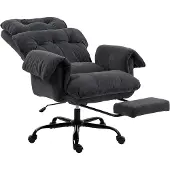 HOMCOM Office Chair-Polyester-80L x 77B x 108-116H cm-Dunkelgrau