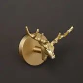 Arhatreya Luxe Gouden Handdoekhaak met Hert - Retro Messing Wandhaak