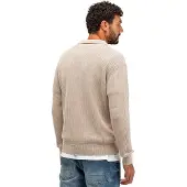 Butcher of Blue Galway trui beige 3-knoops