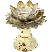 Meander Kandelaar Artisjok creme kleur, metaal 9,5x9,5x10cm