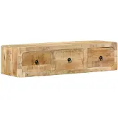 vidaXL Tv-wandmeubel 100x32x25 cm massief hout ruw mangohout