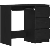 vidaXL Bureau, zwart, eikenlook, 90x45x76 cm, houtvezel